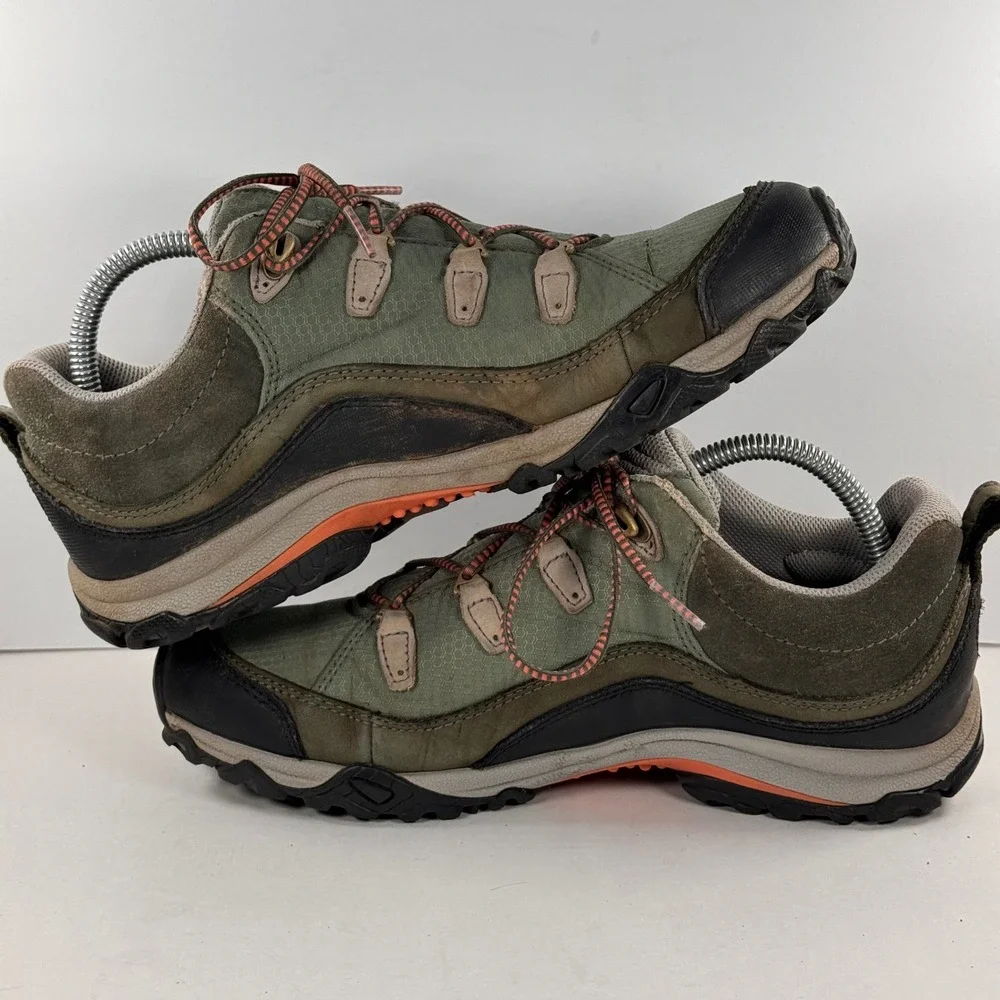 Oboz Sawtooth Low Hiking Shoes Womens 9.5 Green Brown Trail Sneakers 71702
